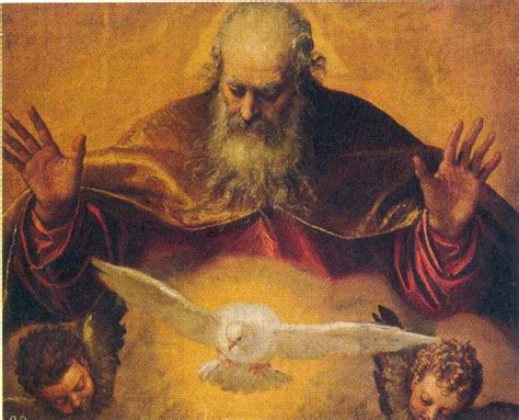 Giovanni Battista indica Gesù, con lo Spirito Santo a forma di colomba che scende