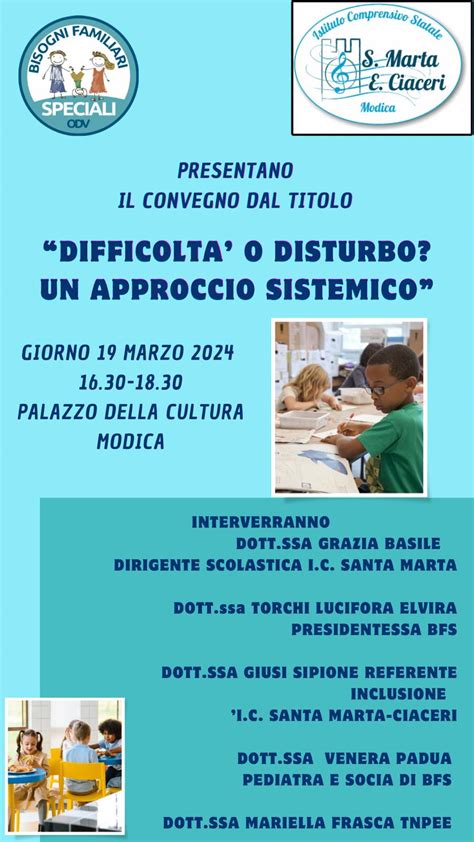 Schema organizzativo dell'Istituto Comprensivo Santa Marta Ciaceri con evidenziate le sedi e i percorsi formativi