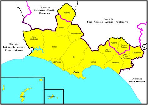 Mappa dell'Arcidiocesi di Gaeta