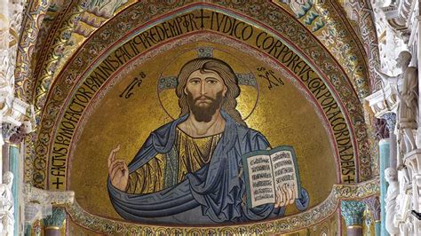 Mosaico del Cristo Pantocratore all'interno del Duomo di Cefalù