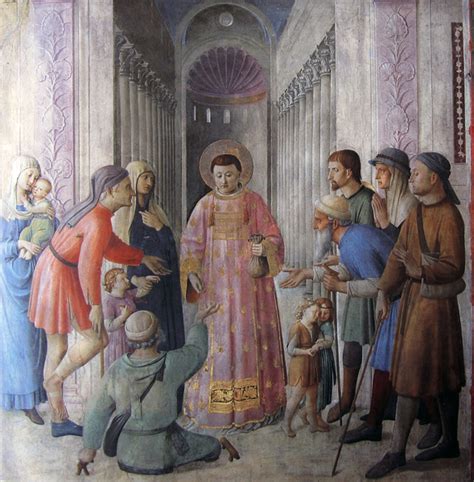 illustrazione di San Paolo che distribuisce elemosine ai poveri