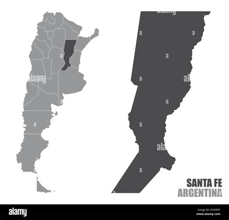 Mappa dell'Argentina con evidenziata la posizione di Rosario e la provincia di Santa Fe