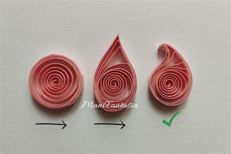 Confronto tra una bobina stretta e una bobina allentata realizzate con Quilling