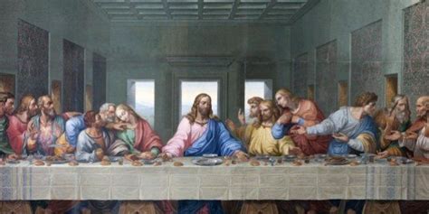 Dettaglio degli apostoli nell'Ultima Cena di Leonardo