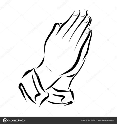 Illustrazione stilizzata di mani giunte in preghiera, con un sacerdote in silhouette sullo sfondo