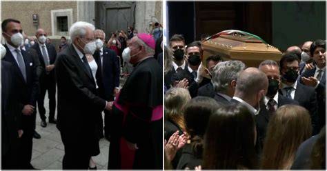 Foto del presidente Sergio Mattarella ai funerali di Ciriaco De Mita.