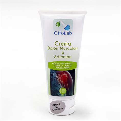 Tavola comparativa di ingredienti attivi in creme per i dolori