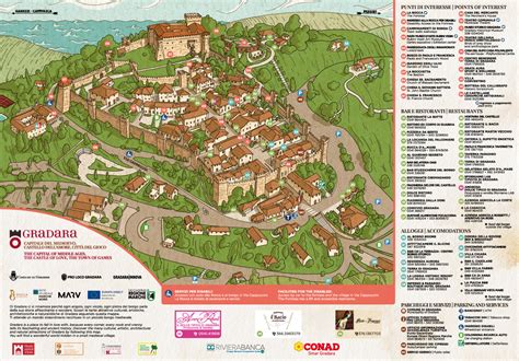 Mappa del borgo di Pale con evidenziati i punti di interesse storico come il castello e le cartiere