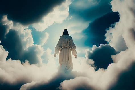 Gesù Cristo che torna in gloria tra le nuvole