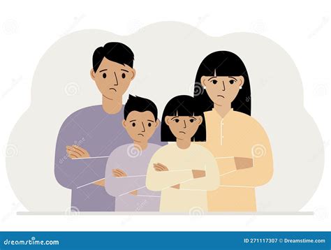 Illustrazione astratta di una famiglia divisa e in conflitto