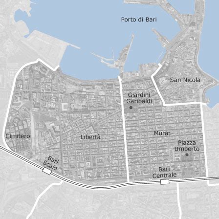 Mappa del quartiere Libertà a Bari con evidenziato l'Istituto Redentore