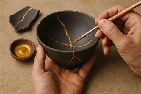 Foto che illustra l'arte giapponese del Kintsugi