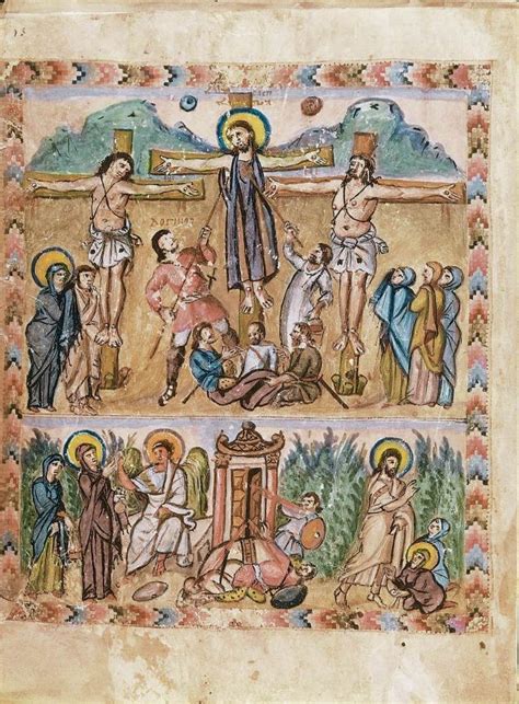 miniatura della crocifissione dai vangeli di rabbula