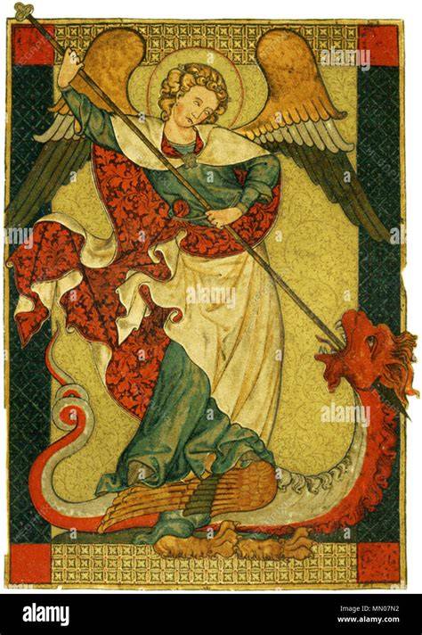 Illustrazione di San Michele Arcangelo che salva una madre e un bambino in mare.