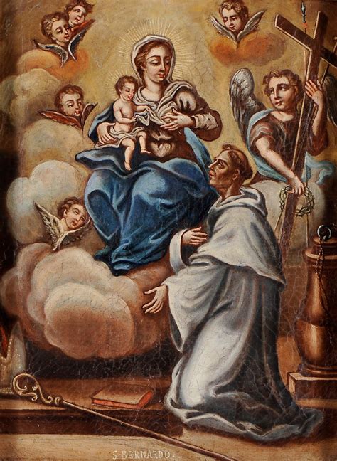 Raffigurazione della Lactatio Bernardi in un quadro medievale