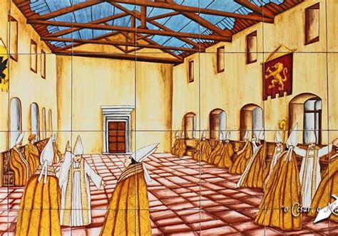 Illustrazione storica del conclave di Viterbo con il tetto rimosso