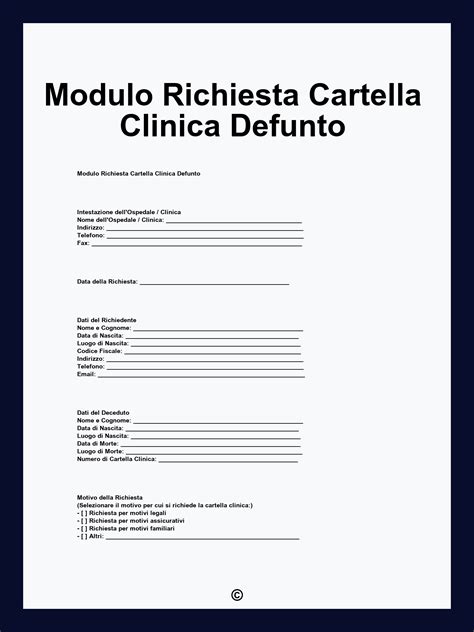 documentazione clinica, cartelle mediche, moduli di richiesta