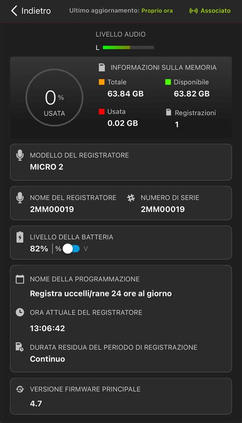 Schermata di esempio dell'interfaccia utente dell'app