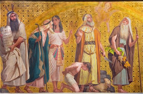 affresco dei patriarchi Mosè, Giuseppe, Giacobbe, Abramo, Isacco e Giosuè