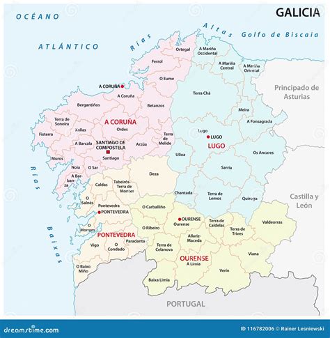 illustrazione di Santa Serafina di Mamie o mappa della Galizia