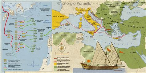 Mappa storica della battaglia di Lepanto