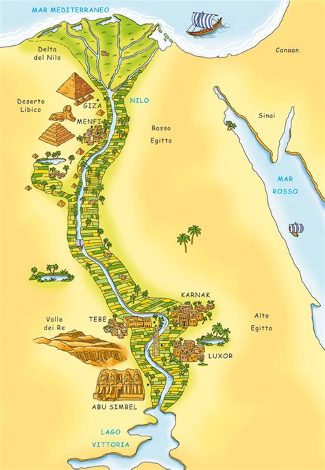 Mappa dell'antico Egitto con il delta del Nilo e le rotte ipotetiche dell'Esodo