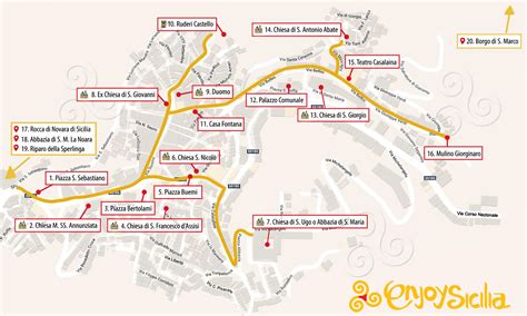 Mappa o foto panoramica delle chiese di Novara di Sicilia