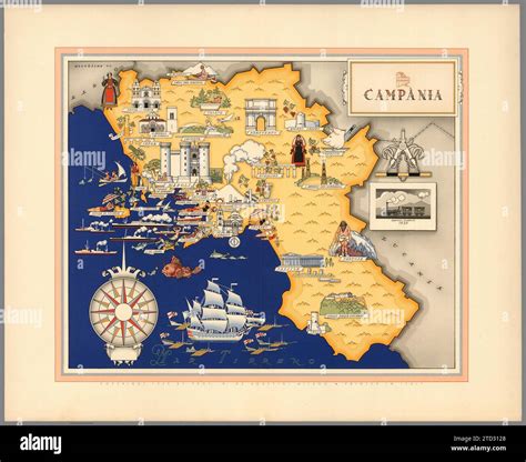 Mappa storica della Campania romana con le città menzionate