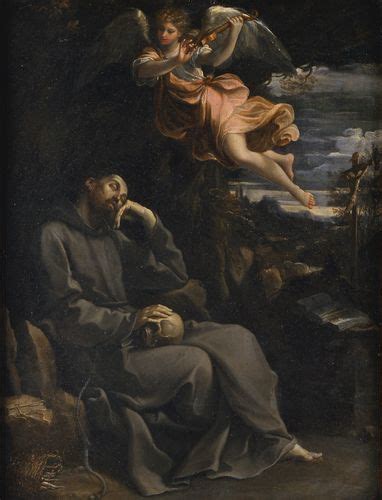 Guido Reni, San Francesco confortato da angelo musicante, olio su tela, 1605