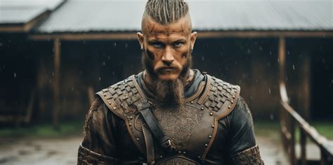 Ragnar Lothbrok in un momento di profonda riflessione o meditazione, con espressione intensa