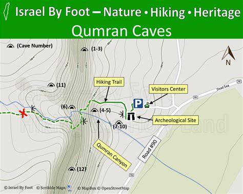 Mappa delle grotte di Qumran con evidenza della Cave 12