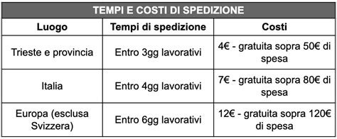 Icone o schema sui tempi di spedizione e costi