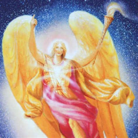 Illustrazione simbolica dell'Arcangelo Uriel, forse con uno scudo specchiante o una fiamma.