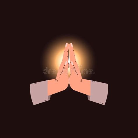 Mani in preghiera, con luce spirituale sullo sfondo