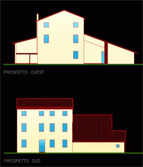 Disegno architettonico del progetto di ricostruzione di Severino Crott per il Santuario di Pancole