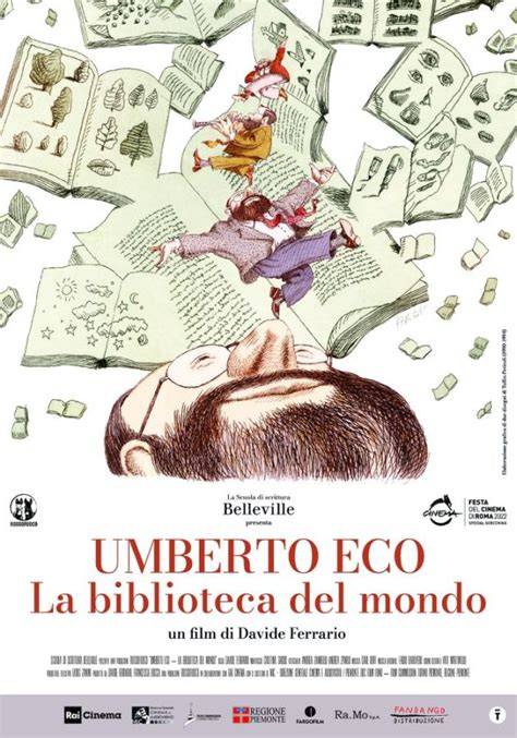 Umberto Eco e la Bibbia: Illustrazione che mostra Eco tra i suoi libri e simboli biblici
