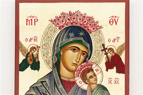 Icona della Madonna del Perpetuo Soccorso, con Maria, Gesù Bambino e gli Arcangeli