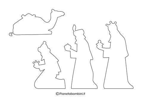 Illustrazione di figure stilizzate della linea Presepe Child Landi