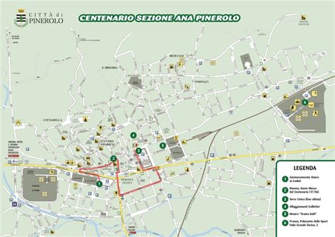 Mappa dell'area di Pinerolo e delle sue frazioni
