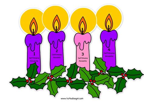 illustrazione della corona dell'Avvento con le candele accese