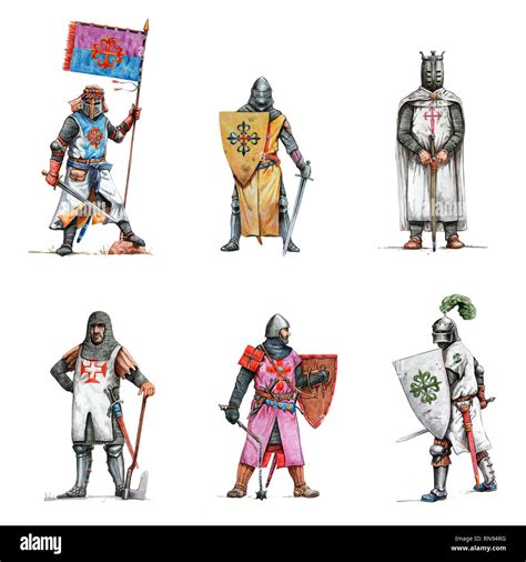 Illustrazione di cavalieri crociati