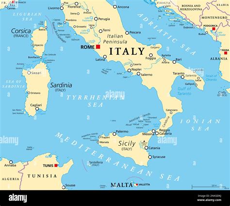 Mappa del Sud Italia con le sedi dell'Opera Nazionale per il Mezzogiorno d'Italia