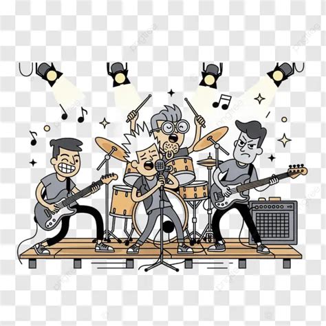 Illustrazione stilizzata di attori sul palco con riflettori che illuminano la scena