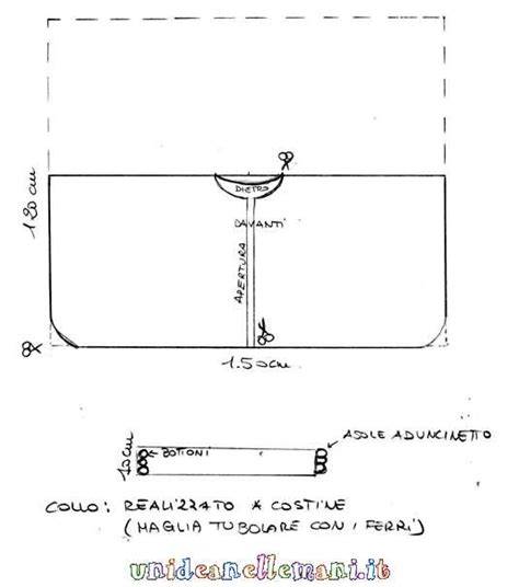 Schema di taglio e cucito per una tunica semplice da monaco