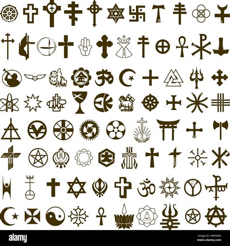 Illustrazione stilizzata di simboli religiosi copti ed etiopi