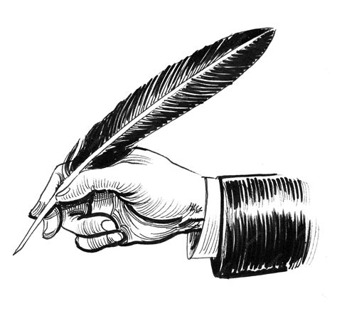 illustrazione di una penna d'oca e un foglio di carta, con delle parole a tema poesia e preghiera