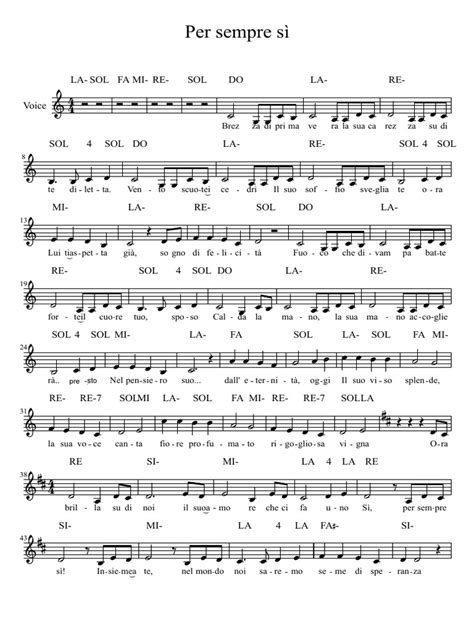Pagine di uno spartito di musica sacra con testo in italiano