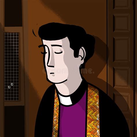 Illustrazione di un confessionale o di un sacerdote che ascolta una confessione