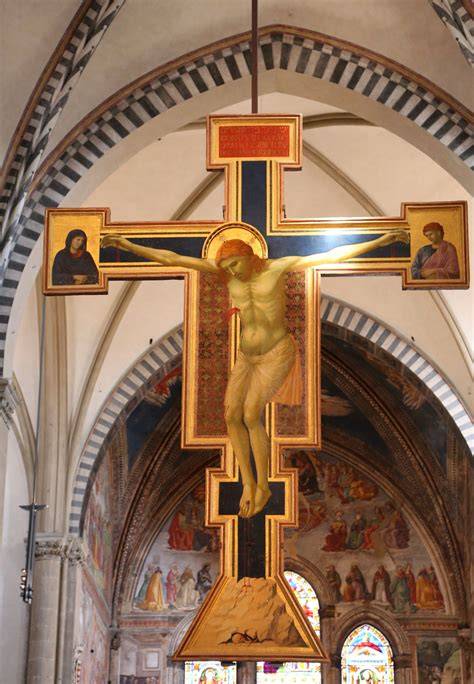 immagine del Crocifisso di Giotto a Santa Maria Novella, evidenziando il realismo del corpo e del perizoma