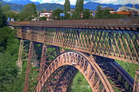 Panoramica del Ponte San Michele sull'Adda